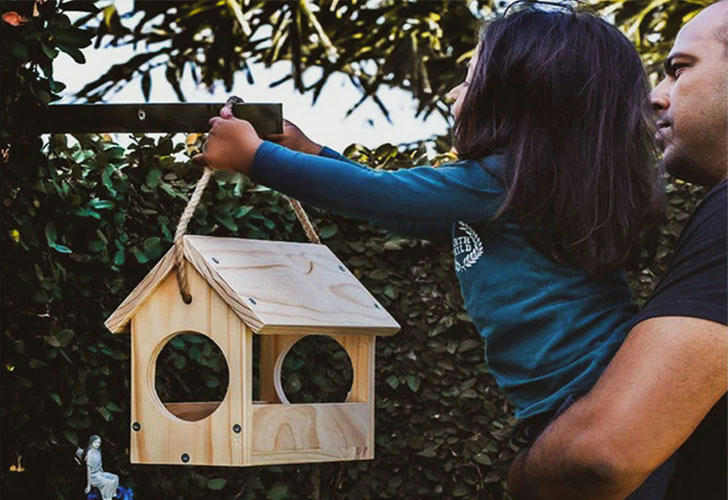 DIY wooden birdhouse