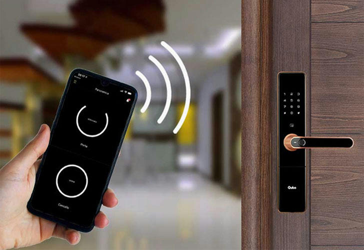 Smart lock on front door